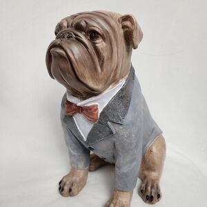 Martha Stewart Gentleman Brown and Gray Bulldog Figurine